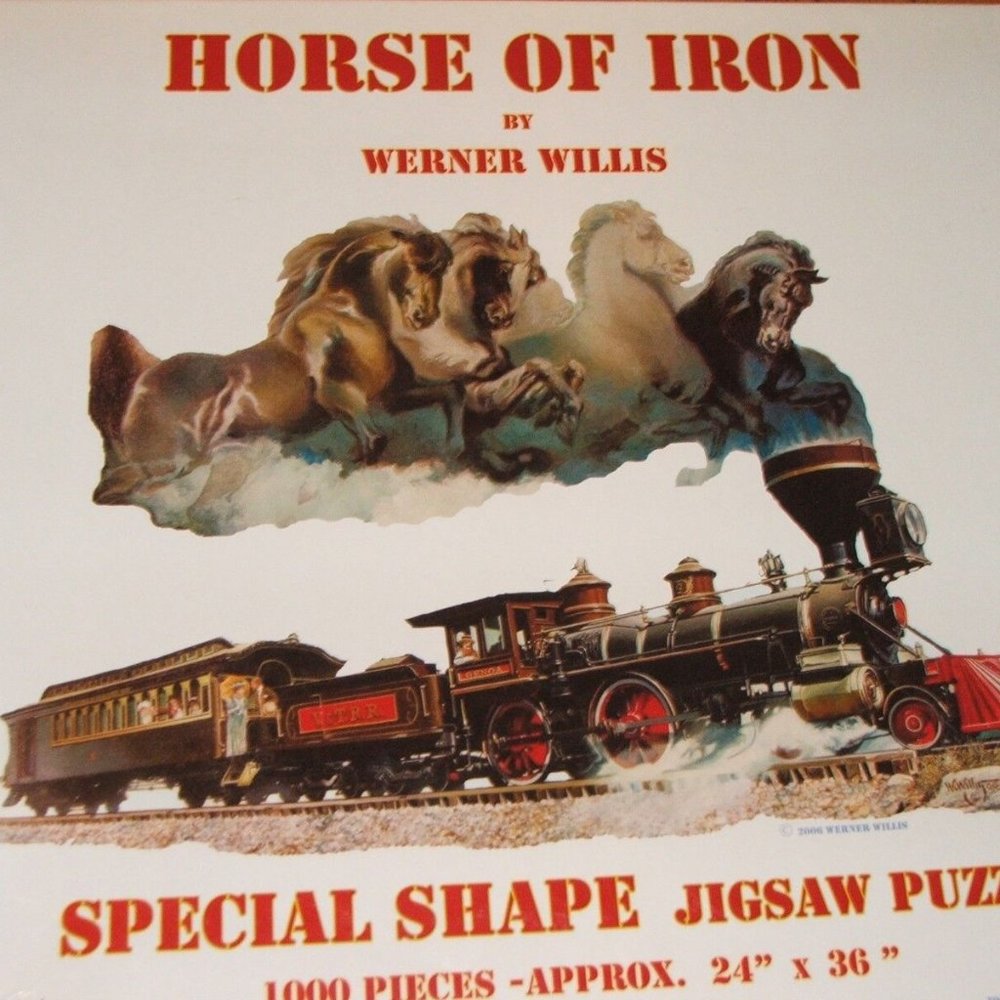 Sunsout HORSE of IRON Special Shape 1000 Pc Puzzle COMPLETE (P81)
